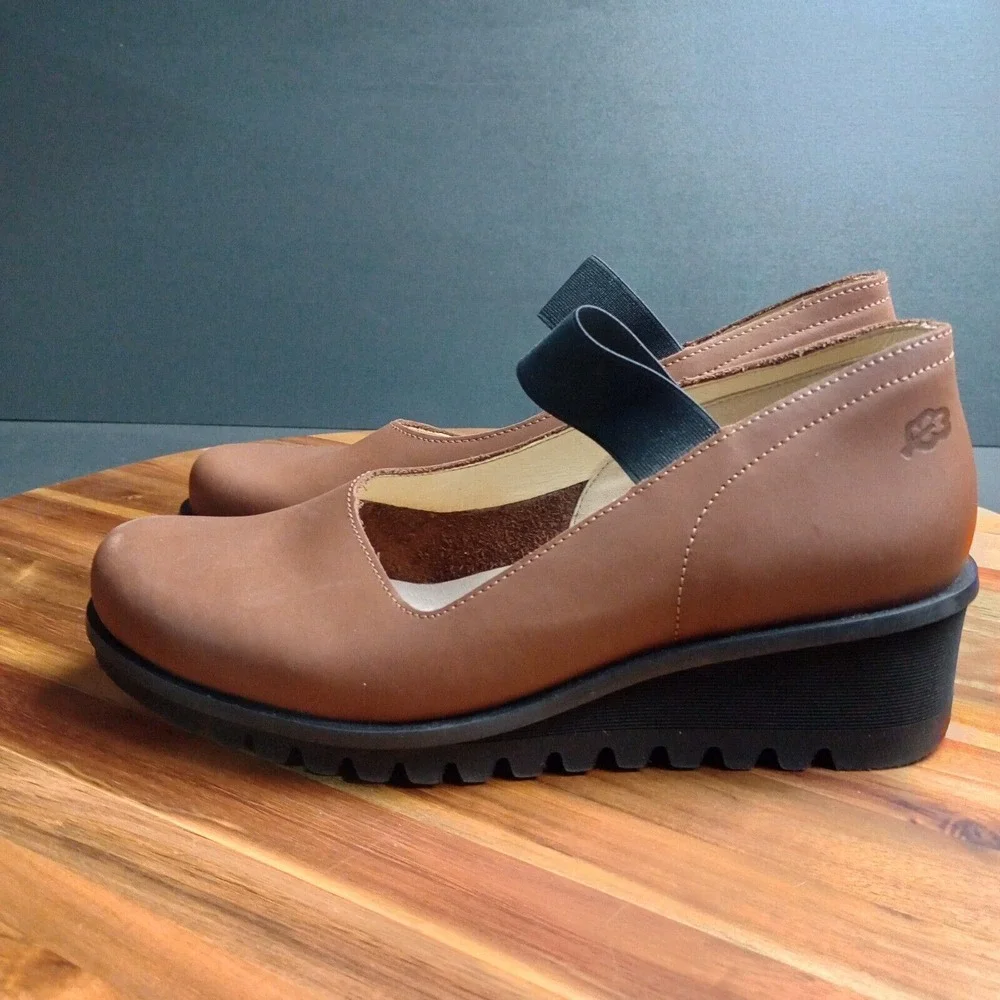 Loints of Holland Shoes Leather Mary Jane Wedge‎ Size 41 Comfort Shoes